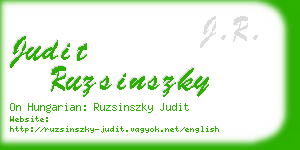 judit ruzsinszky business card